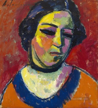 retrato de una mujer 1912 Alexej von Jawlensky Expresionismo Pinturas al óleo